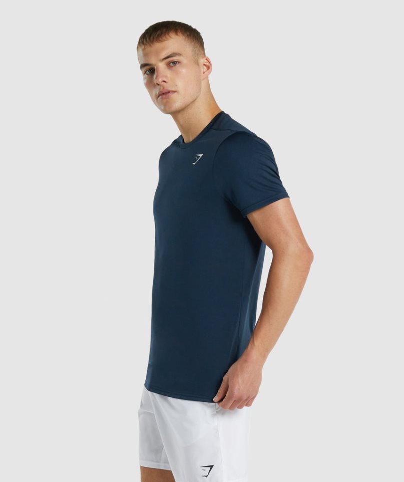 Men's Gymshark Arrival Regular Fit T-Shirts Navy | NZ 0OMYAV